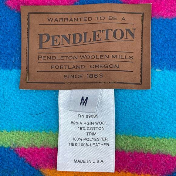 Pendleton Wool Vest Bright Blue Southwestern Rodeo Ranch Blanket Style Size M - Picture 8 of 13